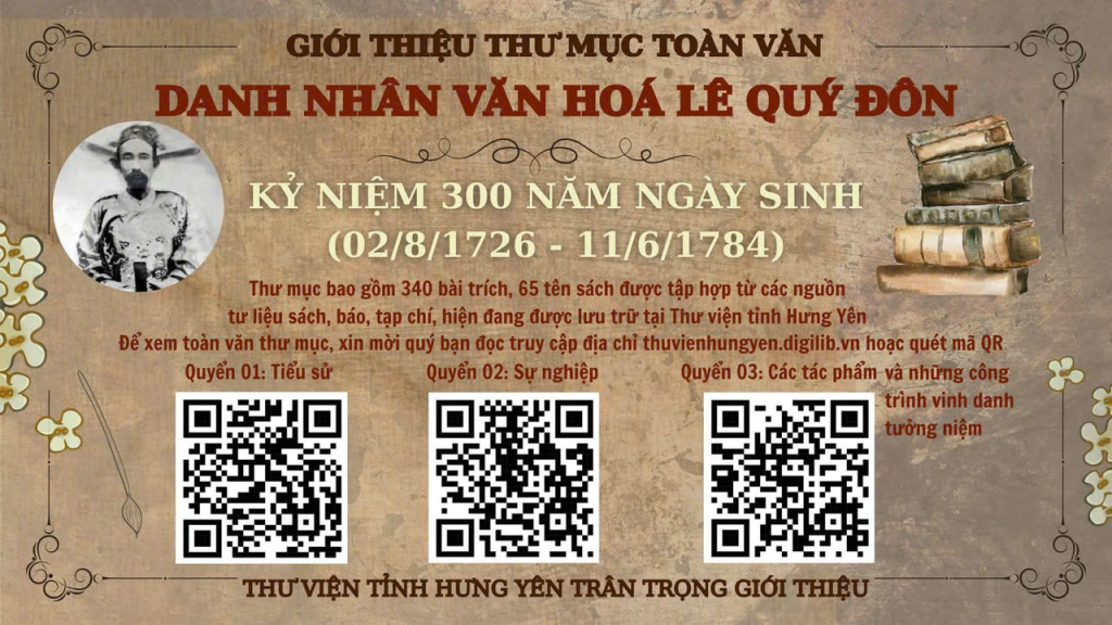 Giới thiệu thư mục chuyên đề “Danh nhân văn hóa Lê Quý Đôn”