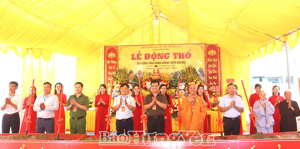 Xã Việt Tiến tổ chức lễ động thổ xây dựng chùa Hưng Khánh