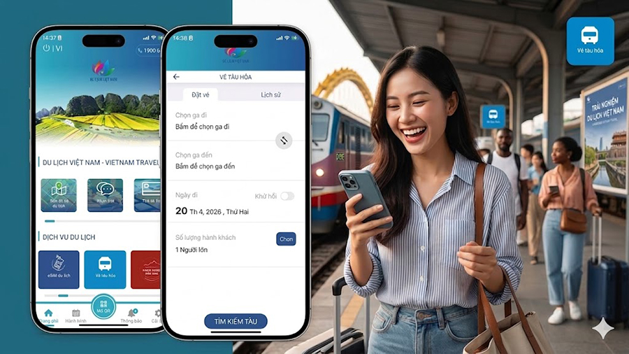 Chạm để đi: Đặt vé tàu hỏa trên ứng dụng “Du lịch Việt Nam - Vietnam Travel”